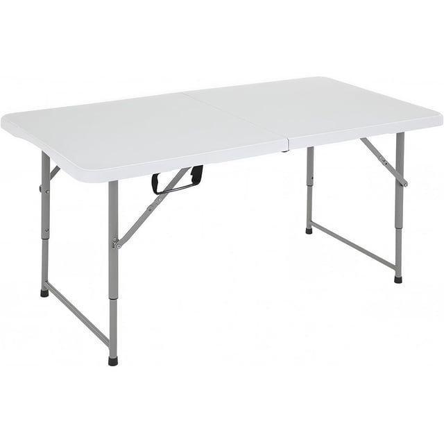 Camping Table Plastic Picnic Table Party Wedding Camping Office with Carrying Handles (4ft, 6ft),4FT
