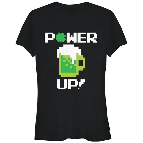 Junior's Lost Gods Power Up Beer Graphic Tee Black Large