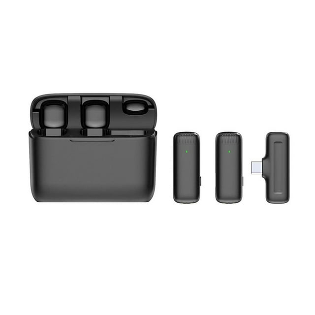 Wireless Lavalier Microphone Wireless Lavalier Microphones for Type-C Plug And Play 2.4G Lavalier Mic with Charging Case for Live Stream Video Recording Microphone for Recording