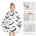 thumbnail image 6 of Black Halloween Bats Blanket Hoodies for Kids 6-13YR Oversize Wearable Blanket Hoodies for Boys Girls Teens, 6 of 7