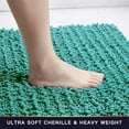 thumbnail image 3 of CPDD Large Bathroom Rug Non Slip Bath Mat (47x17 Inch Turquoise) Water Absorbent Super Soft Shaggy Chenille Machine Washable Dry Extra Thick Perfect Absorbant Best Plush Carpet for Shower Floor, 3 of 5