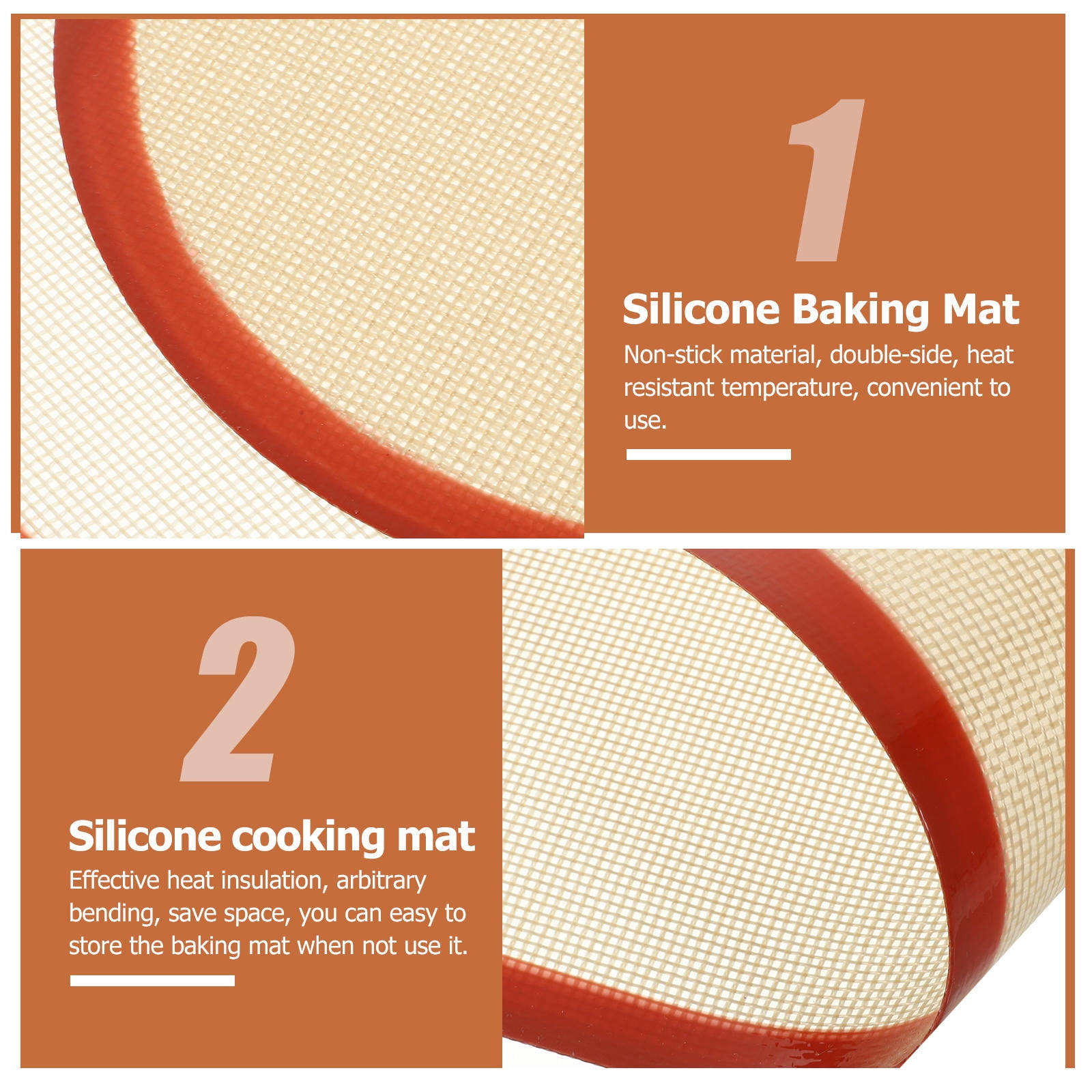 FOMIYES 3-Piece Silicone Oven Mats Set, Non-Stick Baking Mats in Assorted Colors, Easy to Clean and Reusable Kitchen Tools