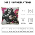 thumbnail image 6 of COMIO Banksy Decorative Pillow Covers Street Graffiti Art Throw Pillow Covers Little Cushion Case Outdoor Decorations Monkey Throw Pillow for Couch Sofa Bed Car 2 pcs White, 6 of 6