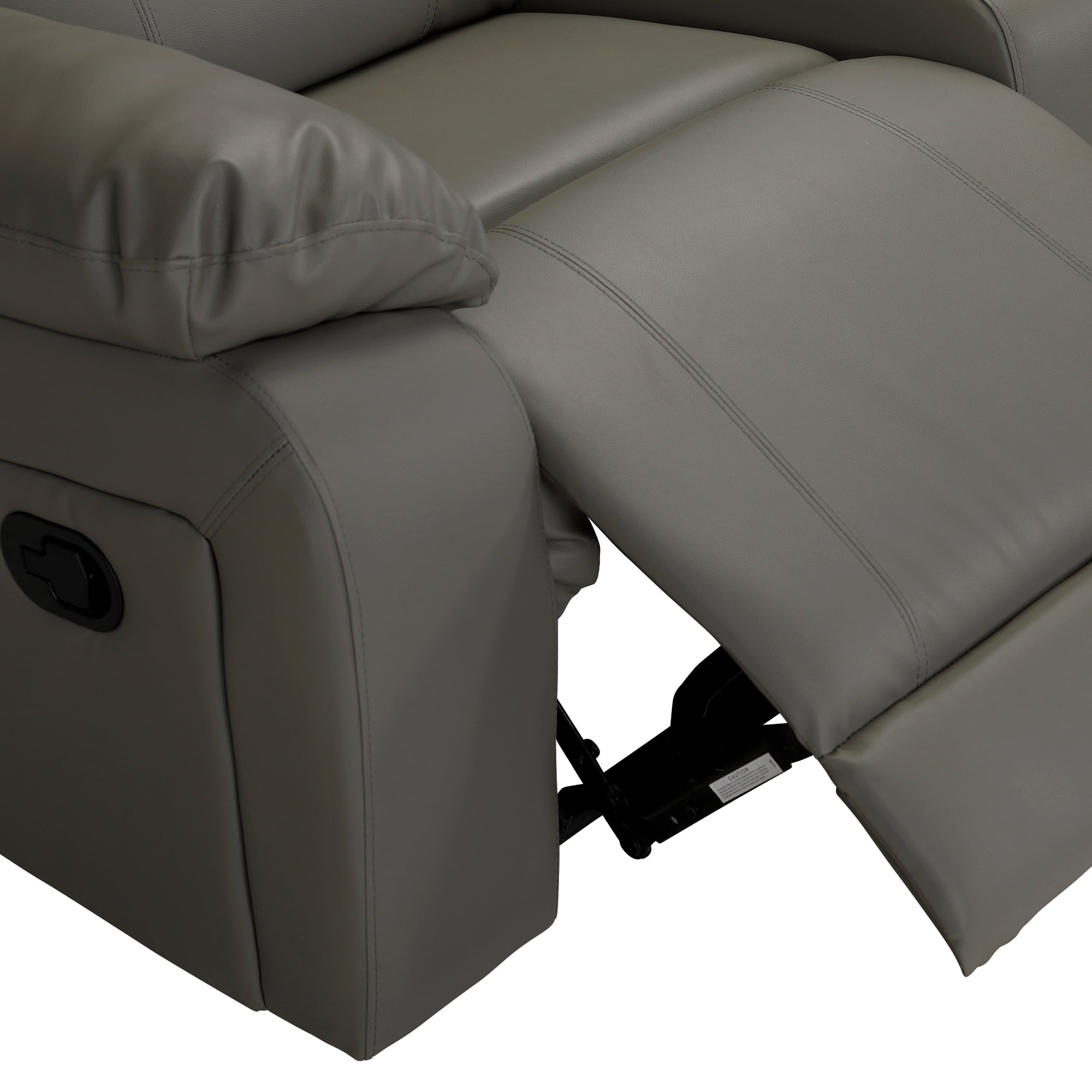 Aukfa 107" Manual Reclining Sectional Sofa with Cup Holder and Storage for Living Room Furniture, Gray