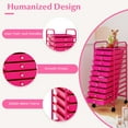 thumbnail image 6 of RELAX4LIFE 10 Drawer Rolling Cart - Slim Storage Cart w/Lockable Wheels for Classroom School Teacher Office, Art Supplies Paper Scrapbook Craft Organizers, Utility Cart with Drawers (Pink), 6 of 9