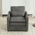 thumbnail image 6 of Euroco Modern Chenille Accent Armchair with Double-Layered Cushion, Detachable Lumbar Pillow & Ergonomic Armrests, Neutral Fabric Upholstery, 6 of 7