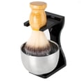 thumbnail image 1 of Support de Brosse à Raser & Ensemble de Bols Support de Brosse à Raser en Métal Bol à Savon Tasse en Plastique pour, 1 of 8
