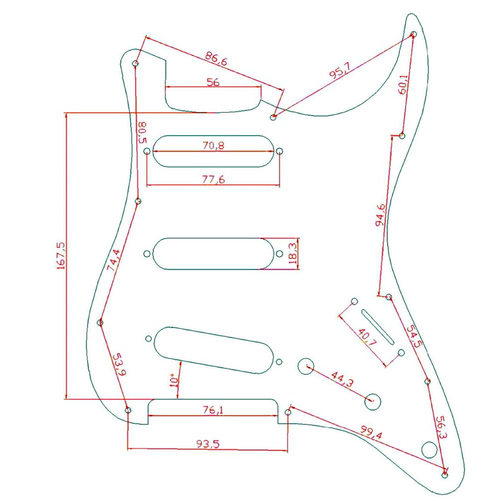 Custom Electric Guitar Pickguard For FD 11 Hole SSS Mirrors Pickguard Replacement parts 4 colours availab