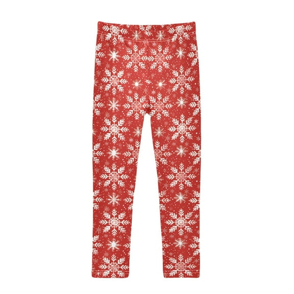 joogoo Girls' Leggings Christmas Snowflakes Yoga Pants 6T