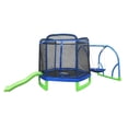 thumbnail image 1 of Trampolín Athletic Works 7 Pies Verde con Resbaladilla y Columpio, 1 of 4