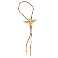 thumbnail image 4 of Daisy Del Sol Handmade Gold 3D Bumblebee Butterfly Vegan Faux Leather Adjustable Fashion Statement Necklace Bolo Tie, 4 of 7