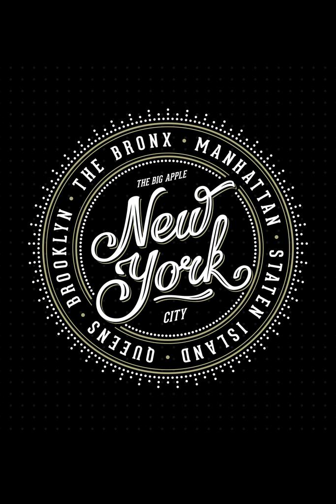 Laminated New York City The Big Apple With Boroughs Poster Dry Erase