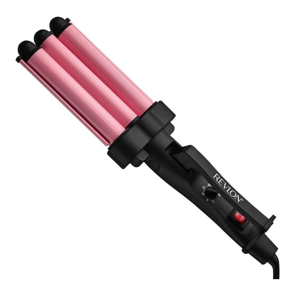 Wafflera Rizadora Revlon Cerámica Rosa con 3 Barriles Jumbo