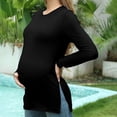 thumbnail image 4 of UFOUND Maternity Blouse Women's T Shirts Tiered Basic Solid Color Casual Pregnancy Tops Long Sleeves Shirt, 4 of 5