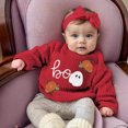 thumbnail image 4 of NIEWTR Casual Baby Boys Pumpkin Print Sweatshirt Pants Clothes Set Fall Color Block O-Neck Long Sleeves Pullover Tops Jogger Sweatpants Outfits (2-3 Months,Z091-Red), 4 of 6