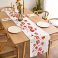 thumbnail image 3 of Table Runner 108 Inches Long for Kitchen Dining, Red Flowers Dresser Scarf Farmhouse, Dining Table Decorations for Wedding/Parties, Watercolor Spring Country Botanical Floral 13 x 108 In, 3 of 8