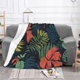 thumbnail image 2 of XMXT Throw Blanket, Jungle Tropical Floral Print Machine Washable Blankets for Sofa, 50 x 40 inches Multicolor, 2 of 9