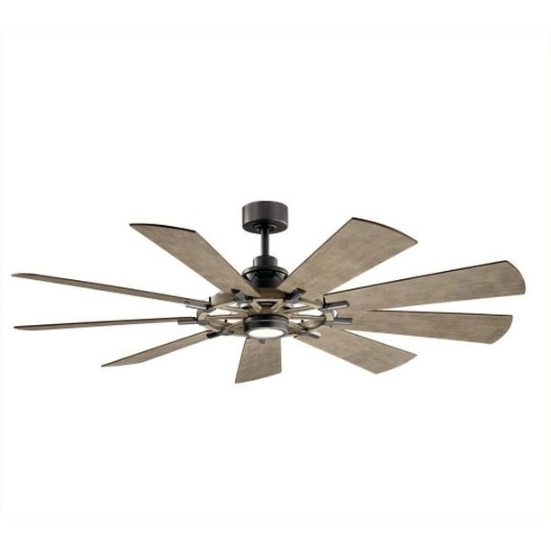 Gentry 65 In Integrated Led Indoor Anvil Iron Downrod Mount Ceiling Fan With Light Kit Wall Control Reversible Blades Com Gentry 65 In Integrated Led Indoor, Downrod Mount Ceiling Fan
