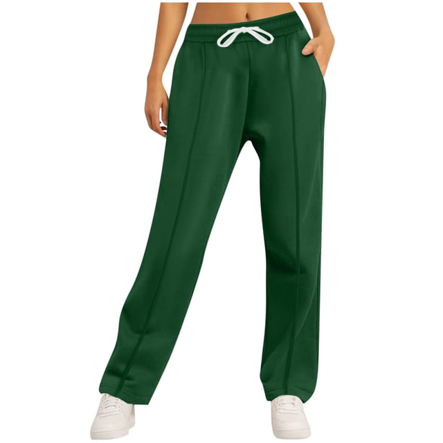 SHTXOZHI Women's High Waisted Wide Leg Sweatpant Drawstring Workout Casual Trousers with Pockets