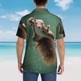 thumbnail image 4 of Balery Squirrel Camisas hawaianas de manga corta para hombre, camisas playeras de corte holgado, camisas de vacaciones con botones,Medium, 4 of 7