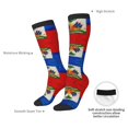 thumbnail image 5 of Women's Knee High Socks Haitian Flag Thermal Soft Knee Long Socks, 5 of 7