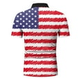 thumbnail image 4 of TOWED22 Mens Polo Shirt 4th of July Male Summer Flag Print T Short Sleeve T Shirt T-Shirt Tops(Red,XL), 4 of 5