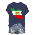 thumbnail image 6 of GEWSEY Women's Iran Lion Sword Sun Crew Neck Short Sleeve Patriotic T-Shirt (Navy, M), 6 of 6