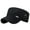 Black, variant on Mens Logo Patch Flat Top Cap Adjustable Military Cadet Army Hat One Size