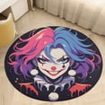 thumbnail image 6 of Psychedelic Clown Joker Round Carpet Circle Rug Outdoor Patio Area Rug Washable Large Area Rugs Hallway Room Decor Fitness Mats, 6 of 8