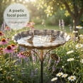 thumbnail image 4 of Wekvgz Bird Bath 32 Inches Sturdy Iron Garden Birdbath for Outside Vintage Standing Bird Bath Bowl for Outdoor Garden Patio Yard Lawn, 4 of 11