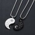 thumbnail image 5 of 1 par de collares con personalidad de sol y luna para parejas de amigos, con costuras, colgantes para decorar el cuello., 5 of 5