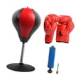 thumbnail image 4 of Bola de reacción de boxeo, bolsa de velocidad independiente con guantes y bomba de aire, gimnasio en casa Rojo negro, 4 of 7