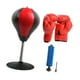 thumbnail image 4 of Bola de reacción de boxeo, saco de boxeo de boxeo Equipo de práctica de práctica de succión Bolsa de velocidad base para entrenamiento, fitness, hombres mujeres Rojo negro, 4 of 7