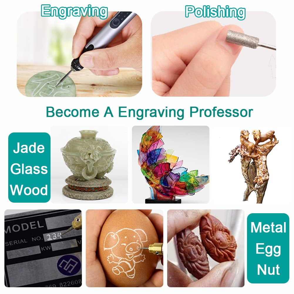 USB Rechargable Engraving Pen with 35bits,Mini Electric Engraver Etching Machines Cordless Rotary Tools Engraved Jewelry Stone Metal Plastic Wood Resin