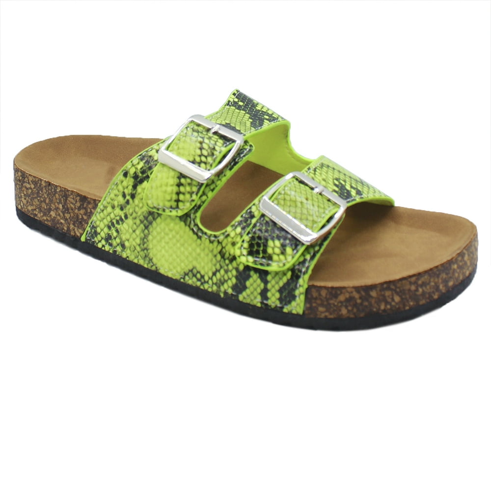 women's casual buckle straps sandals flip flop platform footbed sandals
