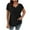 Black, variant on Ltctricy Women's Plus Size Tops Fashion Short Sleeve V Neck Ribbed Knit T Shirts Soft Casual Tunic Blouses