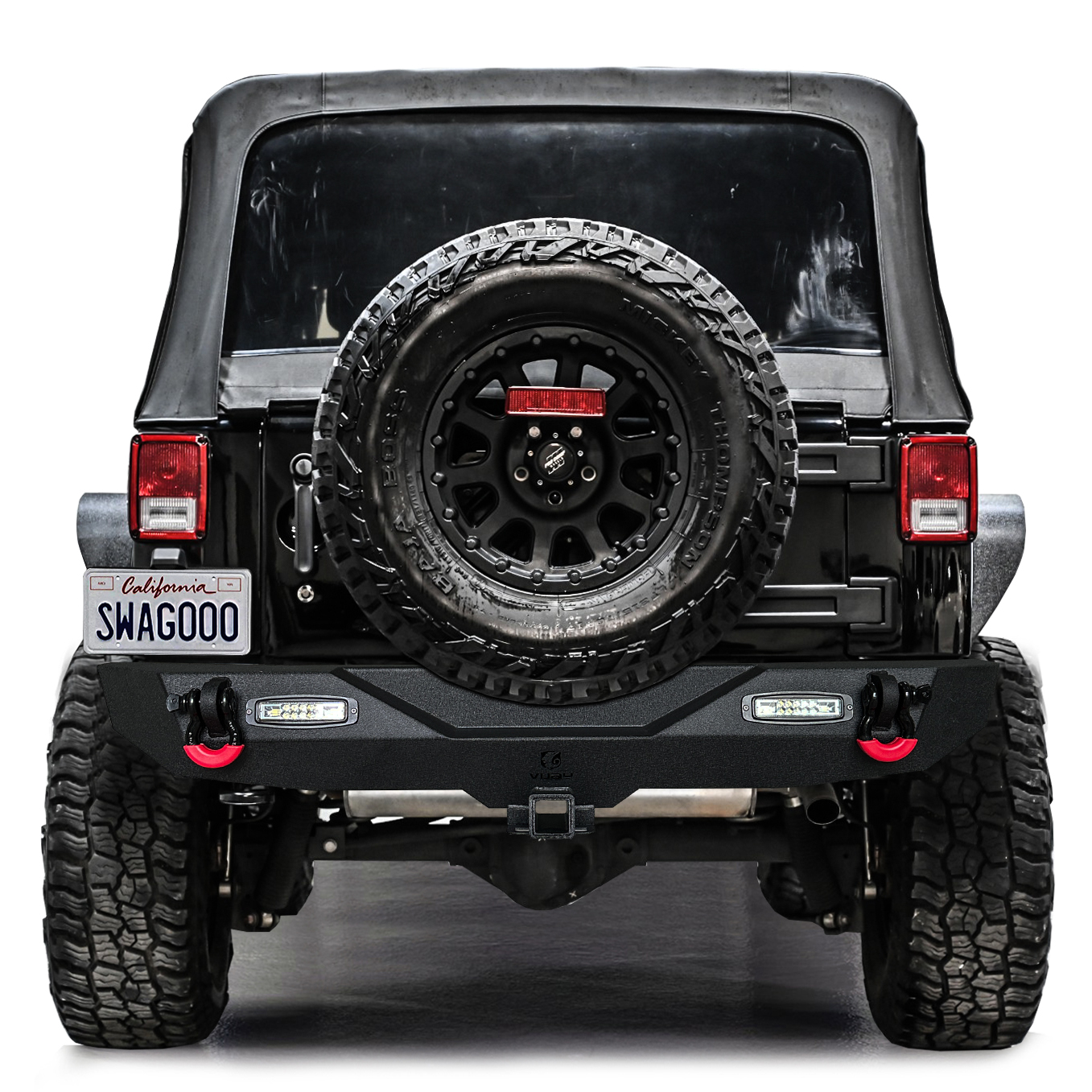 Vijay Steel Front/Rear Bumper For Jeep Wrangler JK 2007-2018 – Black Powder Coat With Lights & D-Rings
