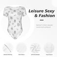 thumbnail image 6 of Balery Hand Drawn Turtle Women's Short Sleevee Crew Neck Bodysuit Tops Short Sleeve Tops Basic-Large, 6 of 9