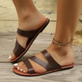 thumbnail image 4 of Censtreet Women's Flat Sandals Fashion Slides With Soft Leather Slippers for Summer, 4 of 8