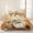 Creamy Yellow, Pumpkin Orange, variant on Queen Quilts Bedding Set,Summer Blossom Sunflower Bee Soft Warm Quilted Bedspread Comforter with Pillow Shams,Retro Flower Leaves All Season Coverlet Bed Decor Blankets