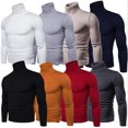 thumbnail image 4 of Suéter de cuello alto Suéter ajustado para hombre Suéter de lana con solapa Suéter de base gruesa para hombre Uso versátil, 4 of 6