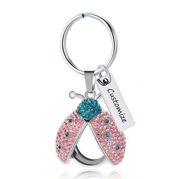 Ladybug Pendant Keepsake Cremation Jewelry for Ashes Urn Necklace Lockets Keyring for Human Ashes Pet Ashes Human Memorial Keychain