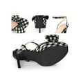 thumbnail image 2 of BLISSFUL STEP Bow Platform Stiletto Heel Plaid Sandals for Women, 2 of 5