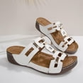 thumbnail image 4 of Summer Sandals For Women Casual Solid Color Fish Mouth Fashion Thick-soled Bottom Wedge Summer Style Summer Beach Walking Sandals, 4 of 9