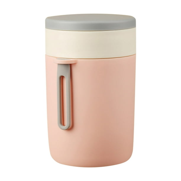 Fiudx Taza de Desayuno de Acero Inoxidable 304, con Tapa y Cuchara Aislantes, Gran Capacidad para Leche y Avena, Mantiene El Calor Durante Horas, Portátil con Diseño de Cuerda, Color Azul Cielo, Verd