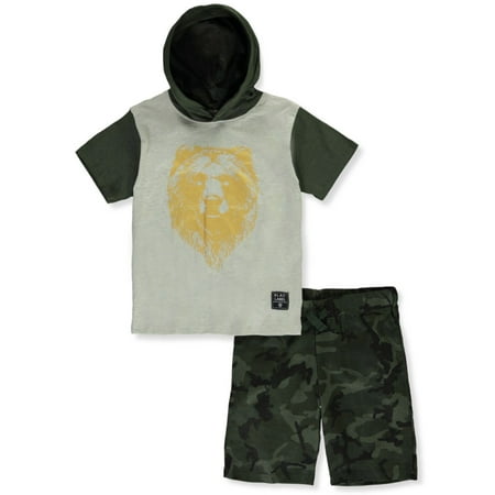 Blac Label Boys' Camo Bear Hoodie 2-Piece Shorts Set (Little Boys)