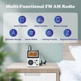 thumbnail image 2 of Radio portátil mini FM AM con pantalla LCD retroiluminada, receptor de radio de 87-108 MHz con auriculares, enchufe europeo, color blanco, 2 of 5