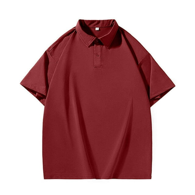 Men's Loose Shirt, Solid Color Short Sleeve, Performance Big and Tall Top for Casual Comfort