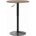 thumbnail image 2 of XPOPR 23.5'' Round Bar Table, Adjustable Range  Wood Pub Table with Black Leg and Base for Living Room Dining Room Bar Cocktail Table Brown, 2 of 11