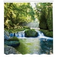 thumbnail image 3 of Ambesonne Jungle Shower Curtain, Foliage Misty Mountains, 69"Wx84"L, Yellow Green Blue, 3 of 3